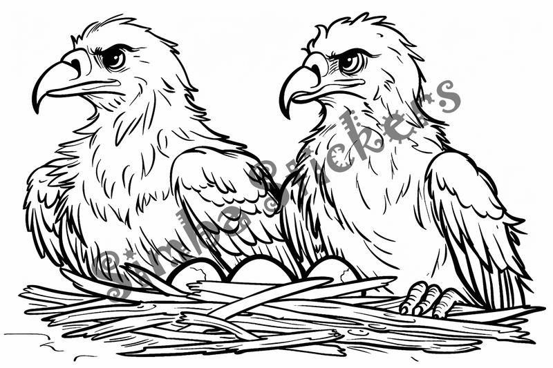 Colouring pages, bundle of vultures 2, 25 images, nffnc2