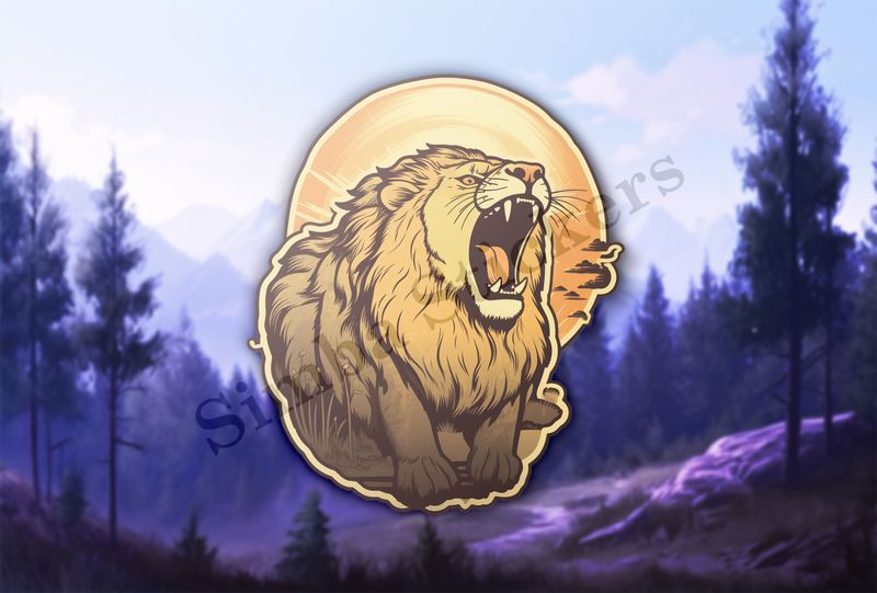 Male lion roaring majestically