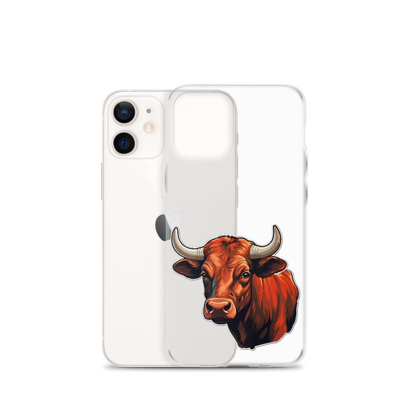 Clear Case for iPhone, Bull face, partial side view, bpor80