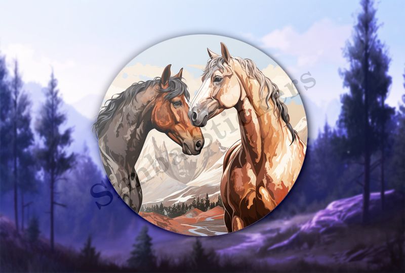 Horses nose-to-nose