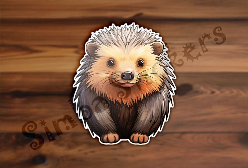 Porcupine looking straight ahead