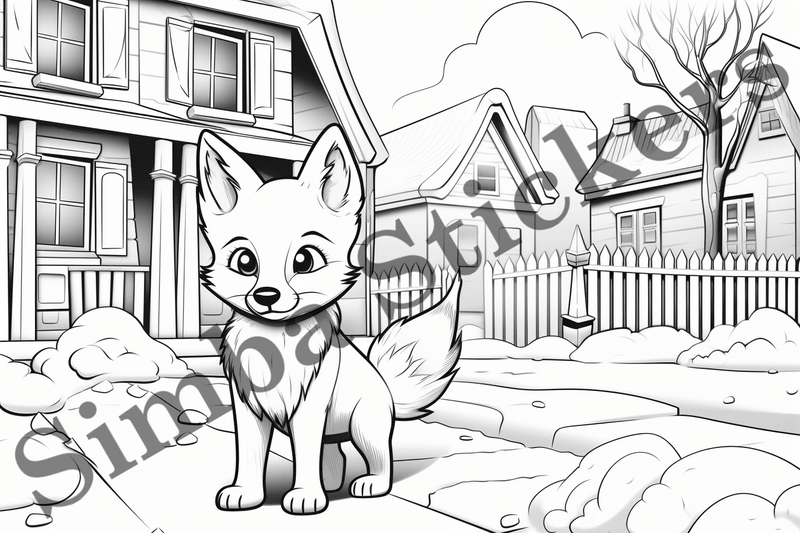 Colouring pages, Bundle of foxes, 25 images
