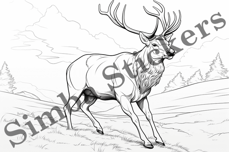 Colouring pages, bundle of deer, 25 images