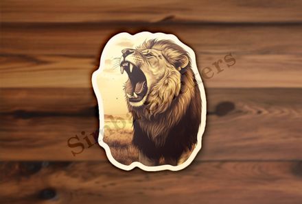 Male lion roaring