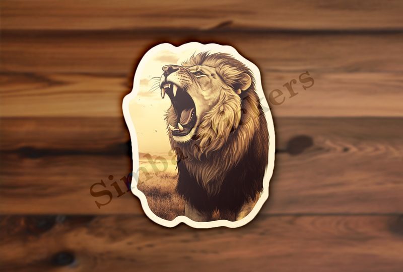 Male lion roaring