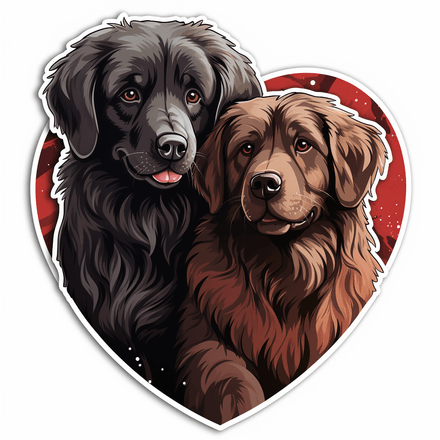 Newfoundland dogs in love, image set, 10 images