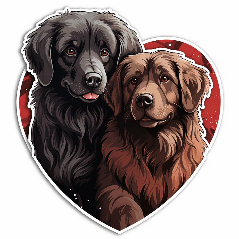 Newfoundland dogs in love, image set, 10 images