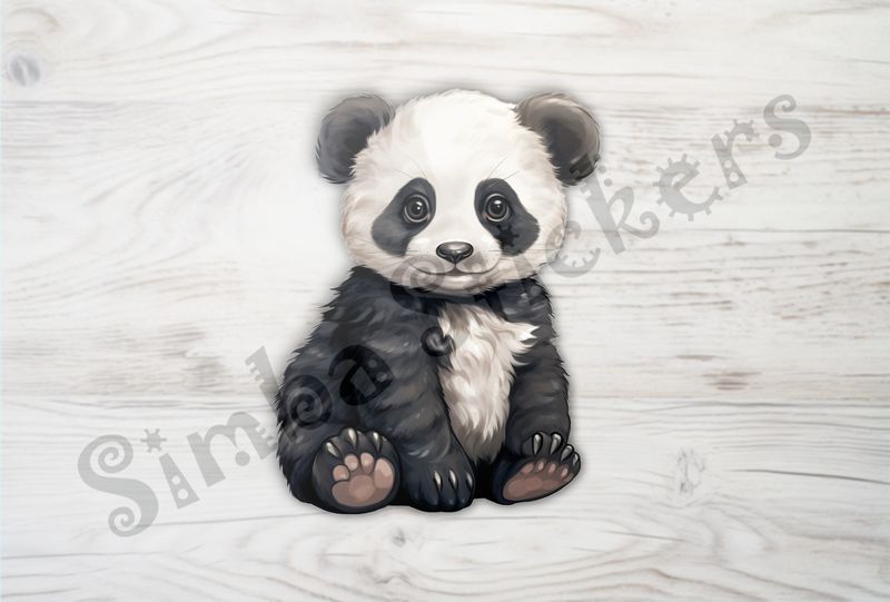 Smiling Panda bear sitting down, uee76o