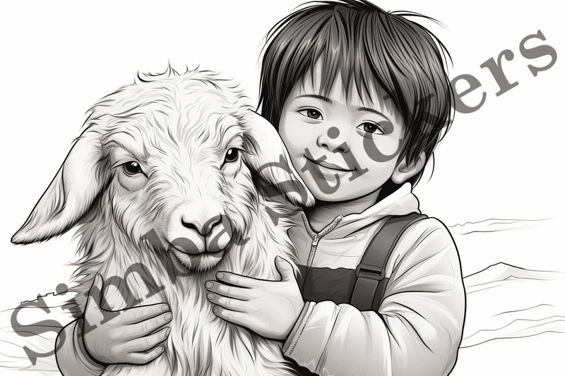Colouring pages, Bundle of goats, 25 images