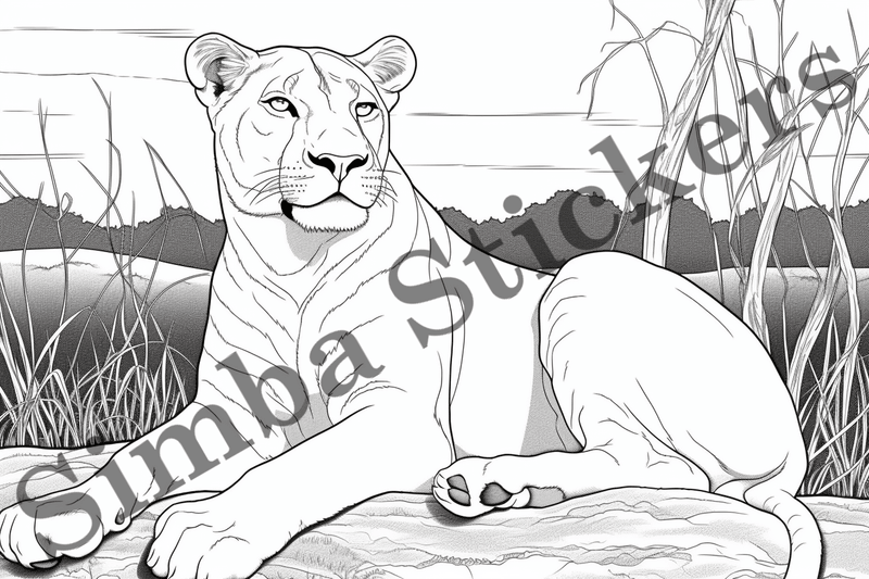 Colouring pages, Bundle of lions, 25 images