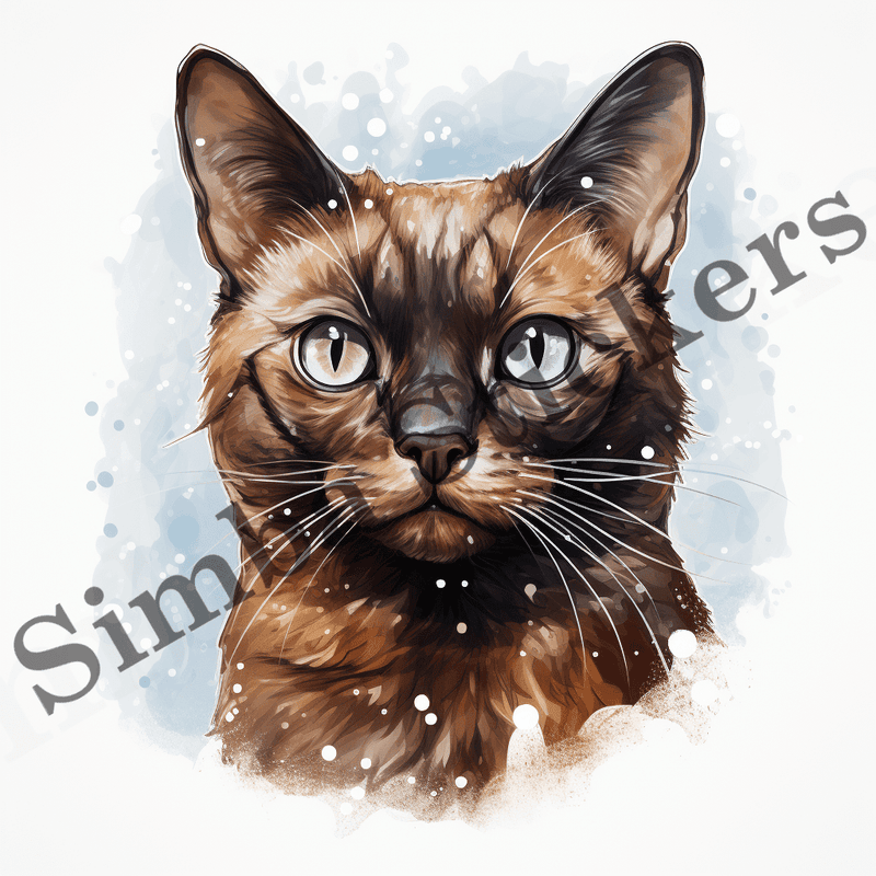 Burmese cats in snow, image set, 10 images