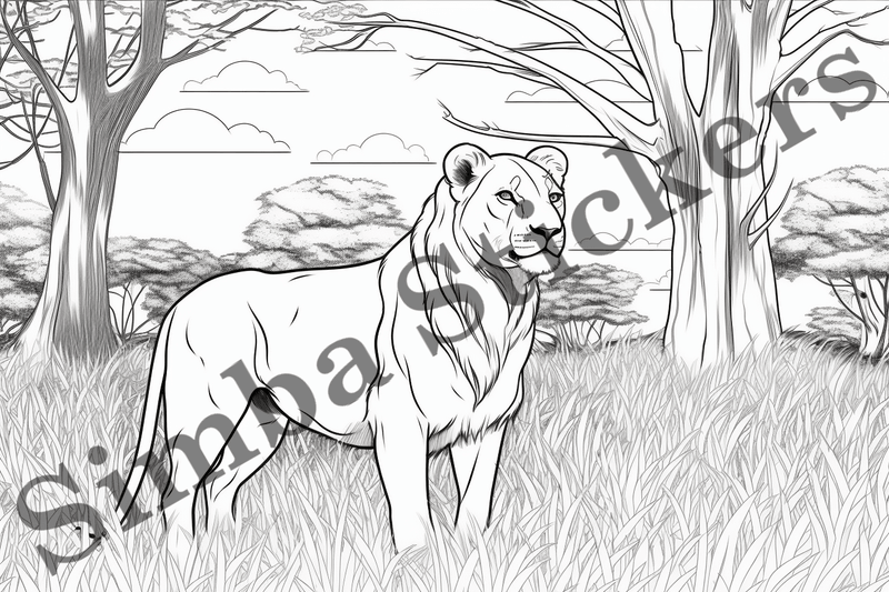 Colouring pages, Bundle of lions, 10 images