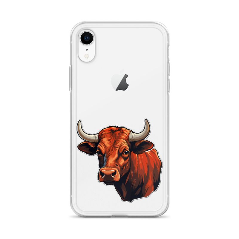 Clear Case for iPhone, Bull face, partial side view, bpor80