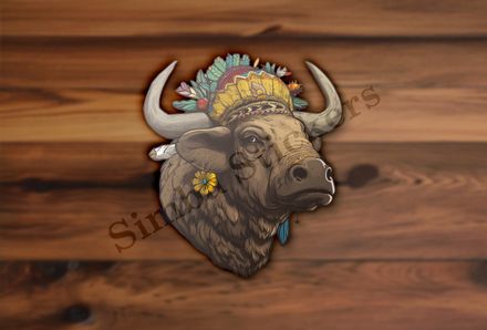 African buffalo ornamented