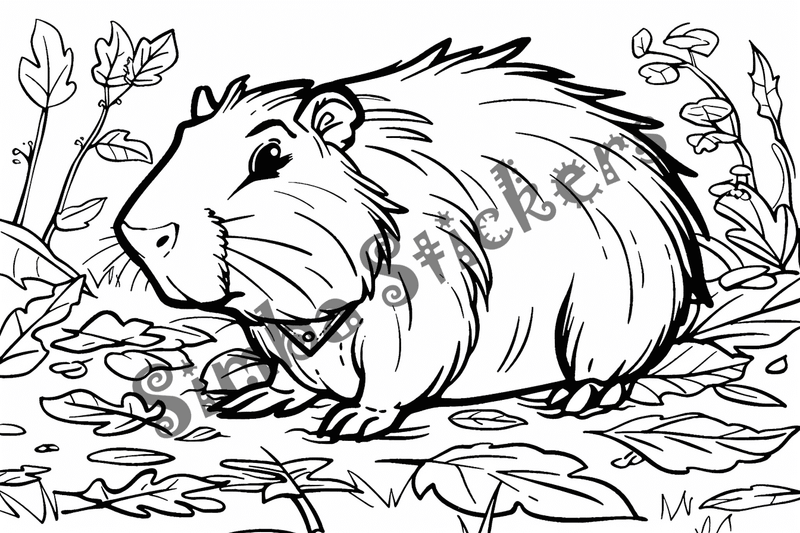 Colouring pages, bundle of capybaras, 50 images