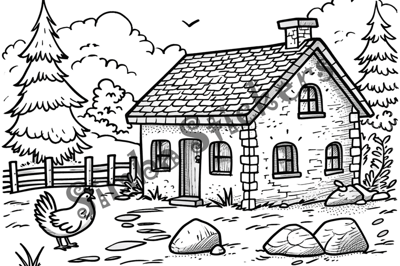 Colouring pages, bundle of chicken, 10 images