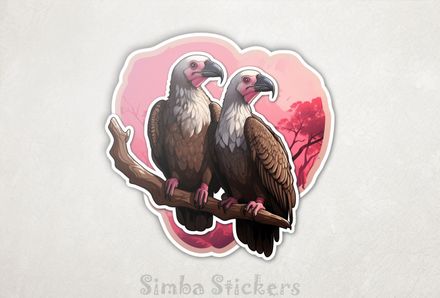 Vultures in love on a branch, awveue