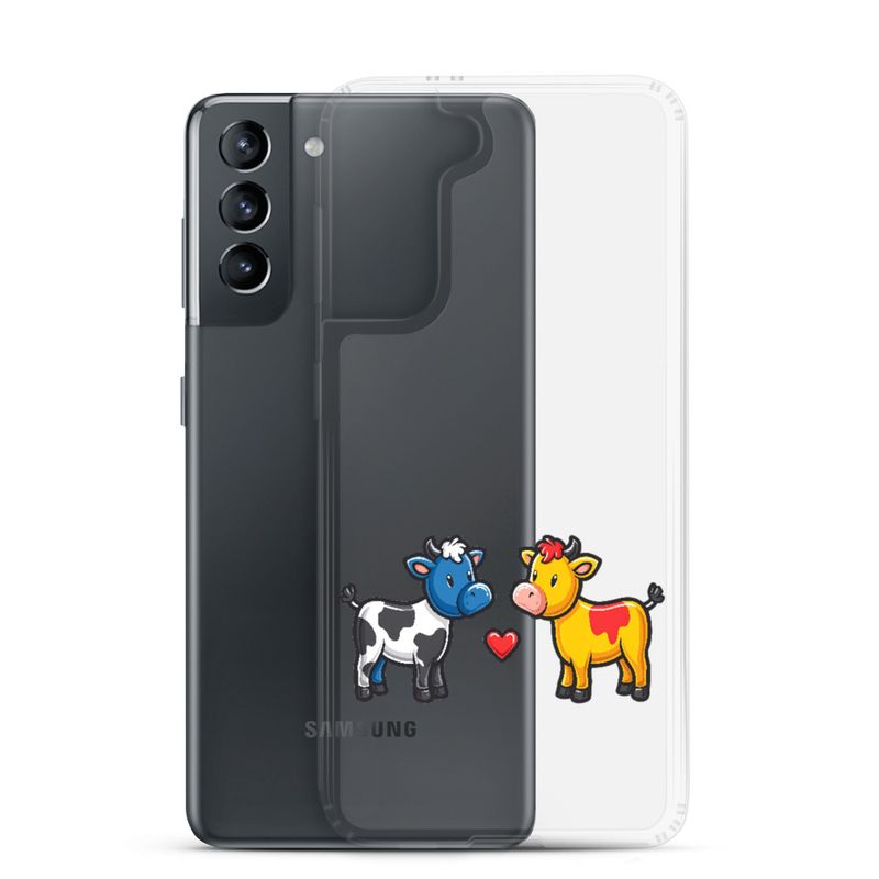 Clear Case for Samsung, Cattle, bull and cow in love, both colourful, zbyzzs