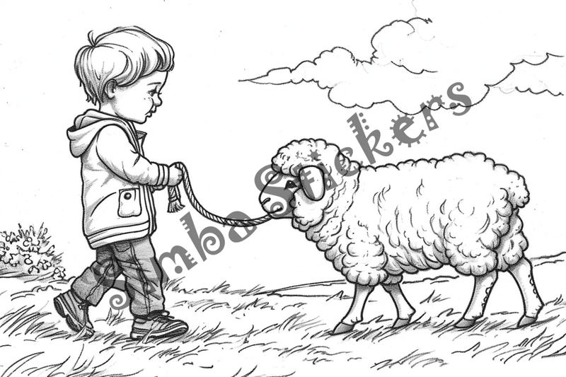 Colouring pages, bundle of sheep, 25 images 2
