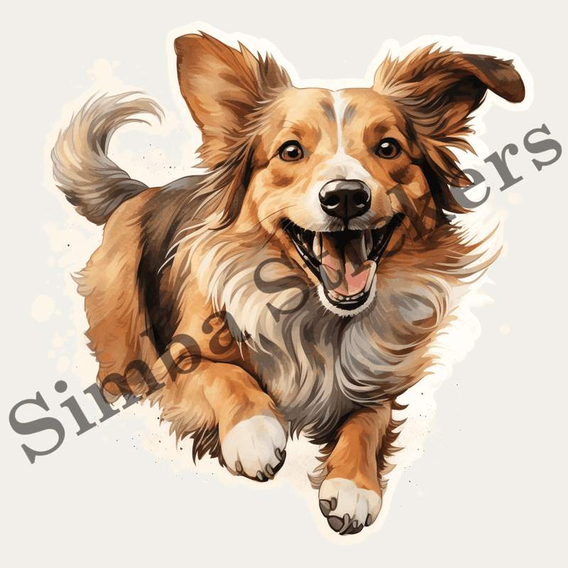 Dog running, image set, 10 images
