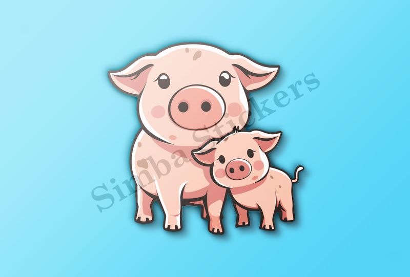 Pig with piglet