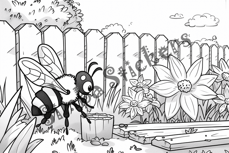 Colouring pages, bundle of bees, 50 images