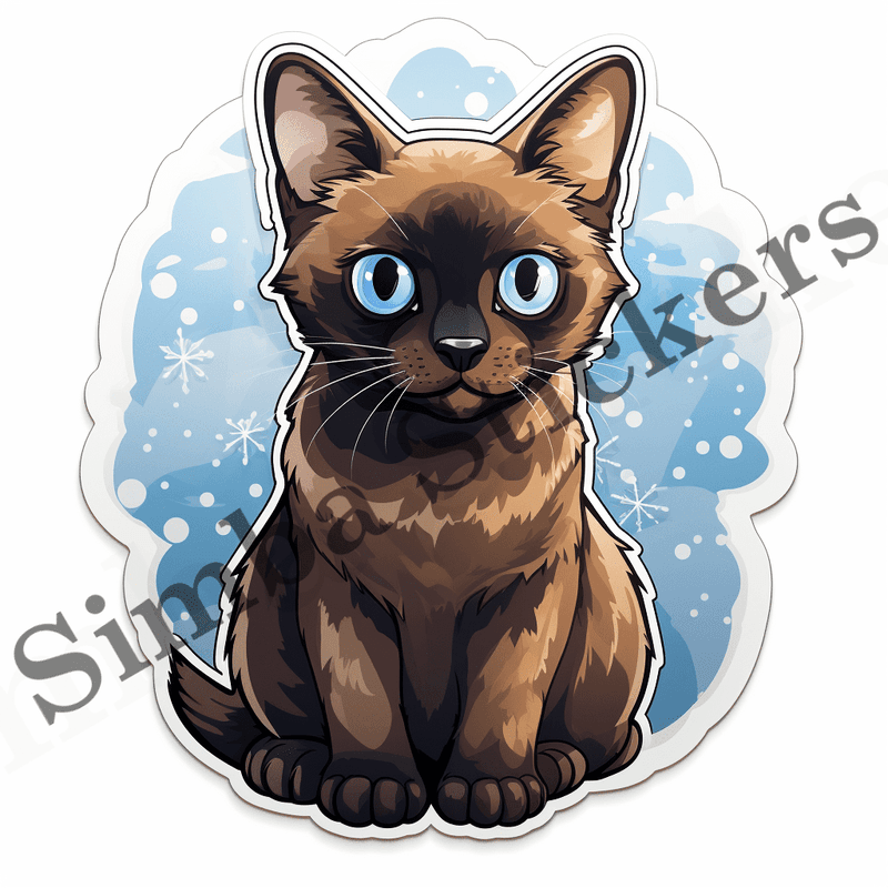 Burmese cats in snow, image set, 10 images