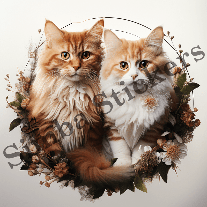 Cats in love, image set, 10 images