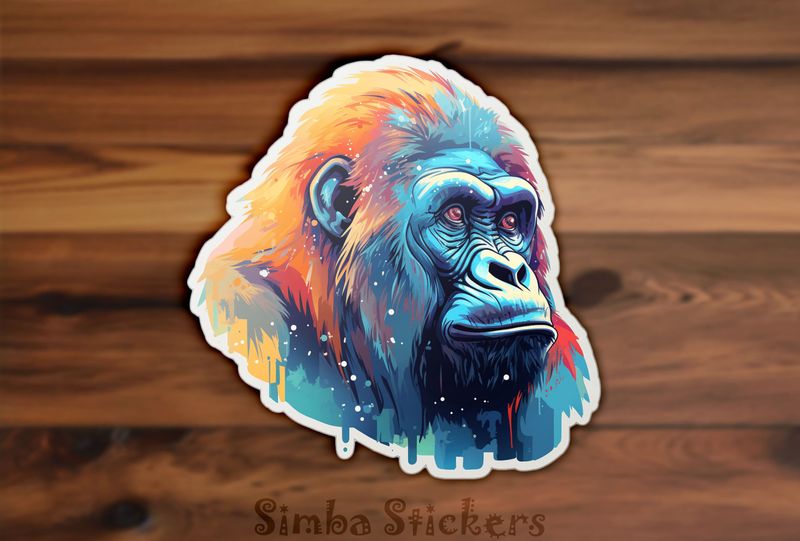 Gorilla in colourful framing, dv4q0j