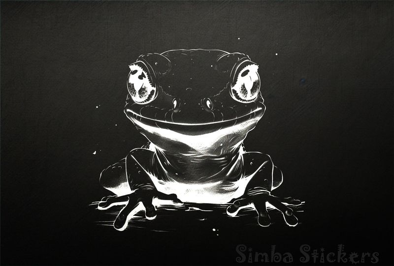 Lizard staring straight ahead, outline art