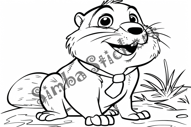 Colouring pages, bundle of groundhogs, 50 images