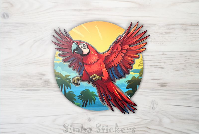 Red parrot with blue patches, cl8bix
