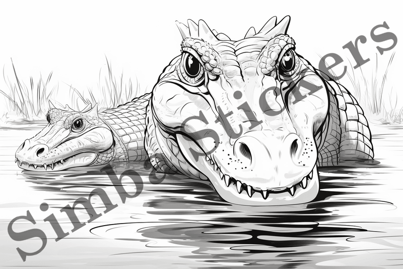 Colouring pages, Bundle of crocodiles, 25 images