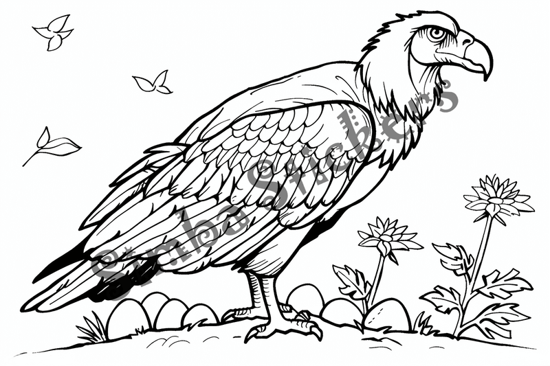 Colouring pages, bundle of vultures, 25 images, flufjb