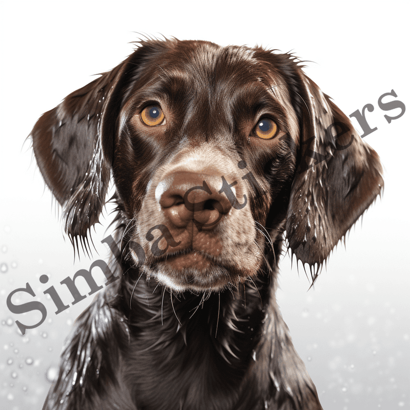 German Shorthaired Pointer dogs in the rain, image set, 10 images