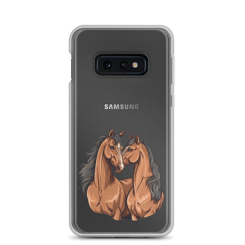 Clear Case for Samsung, Two brown horses snuggling, tdwcyd