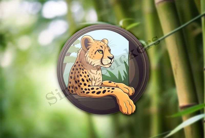 Cheetah by the window.