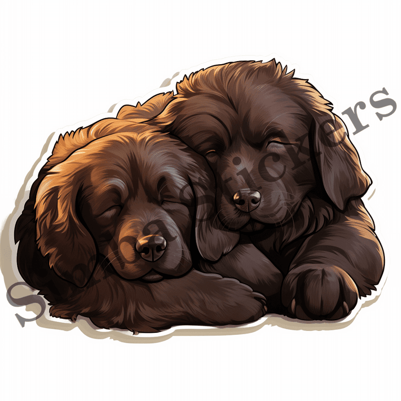 Newfoundland dogs sleeping, image set, 10 images