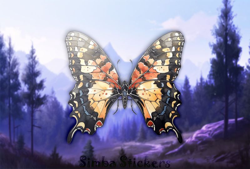 Butterflies with outspread wings looking beautiful, watercolour, ixnnj7
