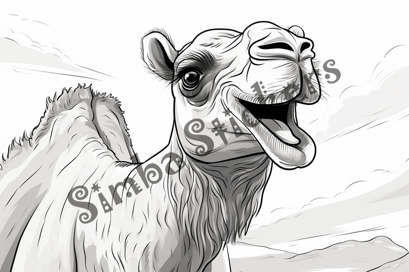 Colouring pages, bundle of camels, 25 images