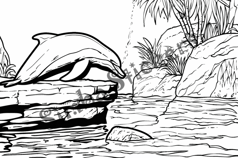Colouring pages, bundle of dolphins, 25 images 2