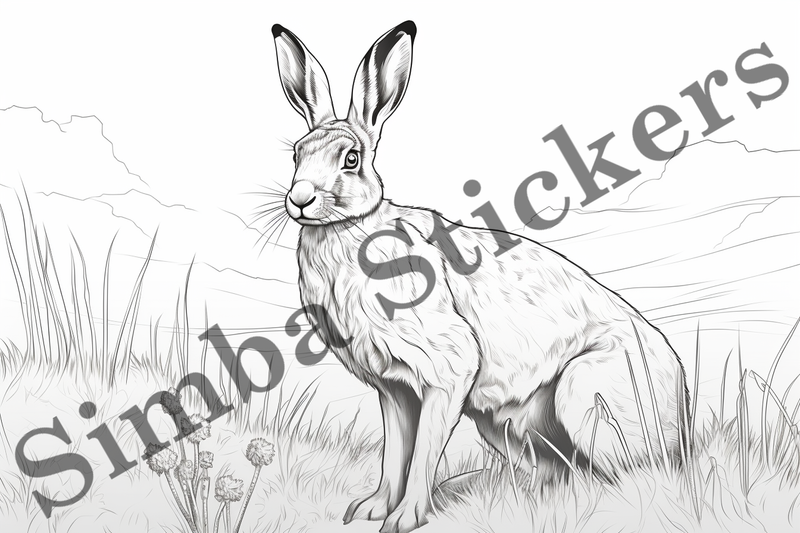 Colouring pages, Bundle of hares, 25 images