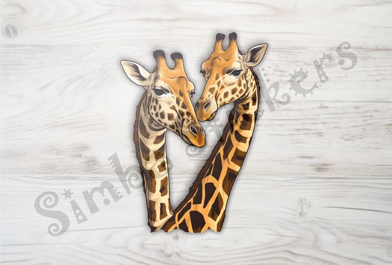 Giraffes in love in the Savanna