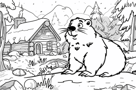 Colouring pages, bundle of groundhogs, 25 images