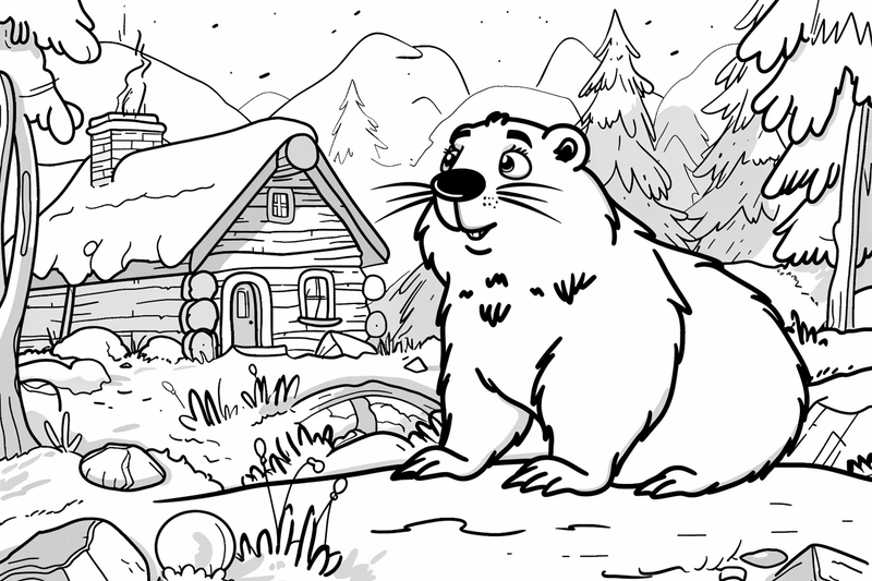 Colouring pages, bundle of groundhogs, 25 images