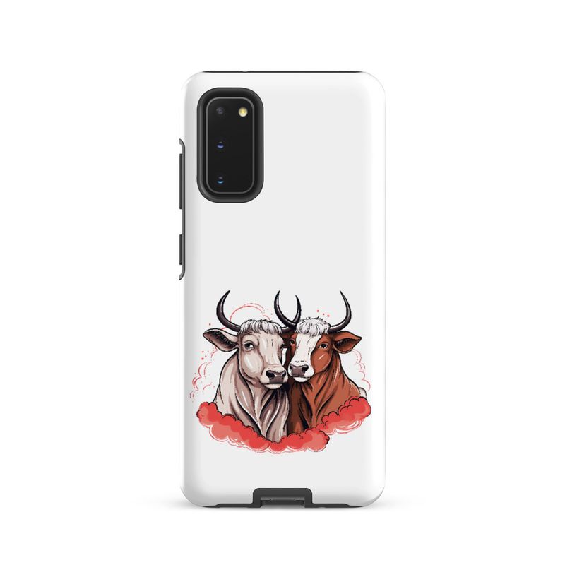 Tough Case for Samsung, Bull and cow, romantic, reddish clouds, qoucds