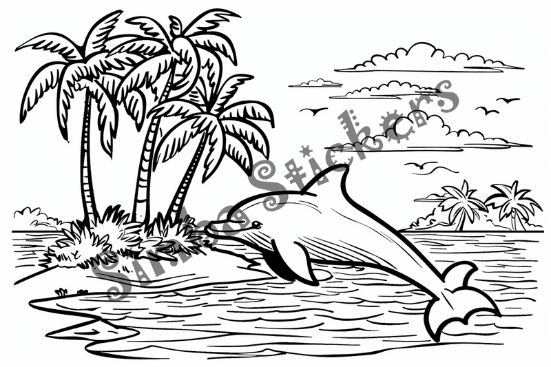 Colouring pages, bundle of dolphins, 25 images 2