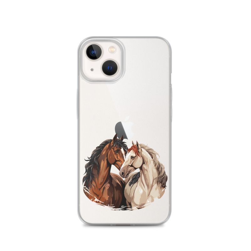 Clear Case for iPhone, Horses nose-to-nose, jbgjpy