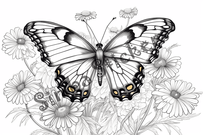 Colouring pages, bundle of butterflies, 50 images