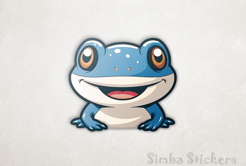 Blue lizard happy and smiling